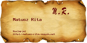 Matusz Rita névjegykártya